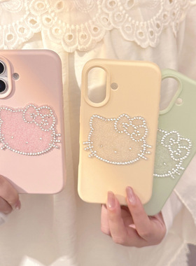 轻奢闪钻猫咪iphone17promax保护套适用苹果16手机壳13可爱11防摔14