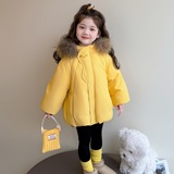 洋气女小童冬季棉服2025新款小女孩时髦穿搭冬款夹棉加厚外套棉衣，童装棉衣，祺妙童装