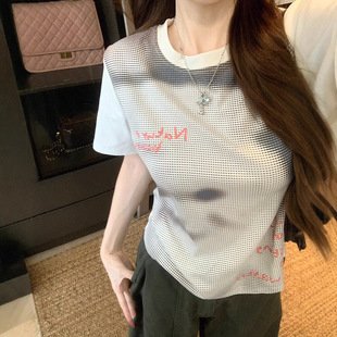 T恤女夏2025新款 韩系纯棉猫咪印花ins短袖 设计感圆领显瘦正肩上衣