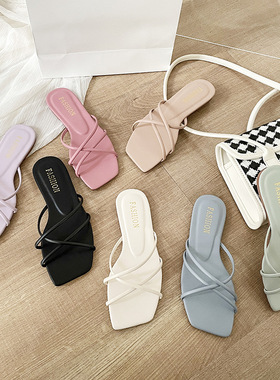 women flat slippers beach sandals plus size 43大码拖鞋沙滩鞋