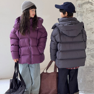 儿童羽绒服高充绒量2025冬季新款男女童中大童加厚连帽白鸭绒外套