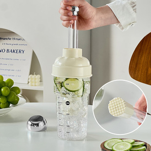 雪克杯家用柠檬茶饮品制作工具奶茶店带刻度耐摔调酒器便携水杯