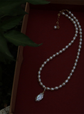 珍珠项链淡水珍珠锁骨链碎银子