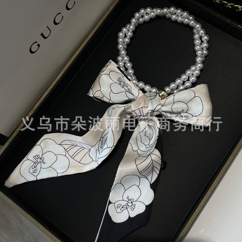 绑发带小领巾珠项链丝巾韩系女