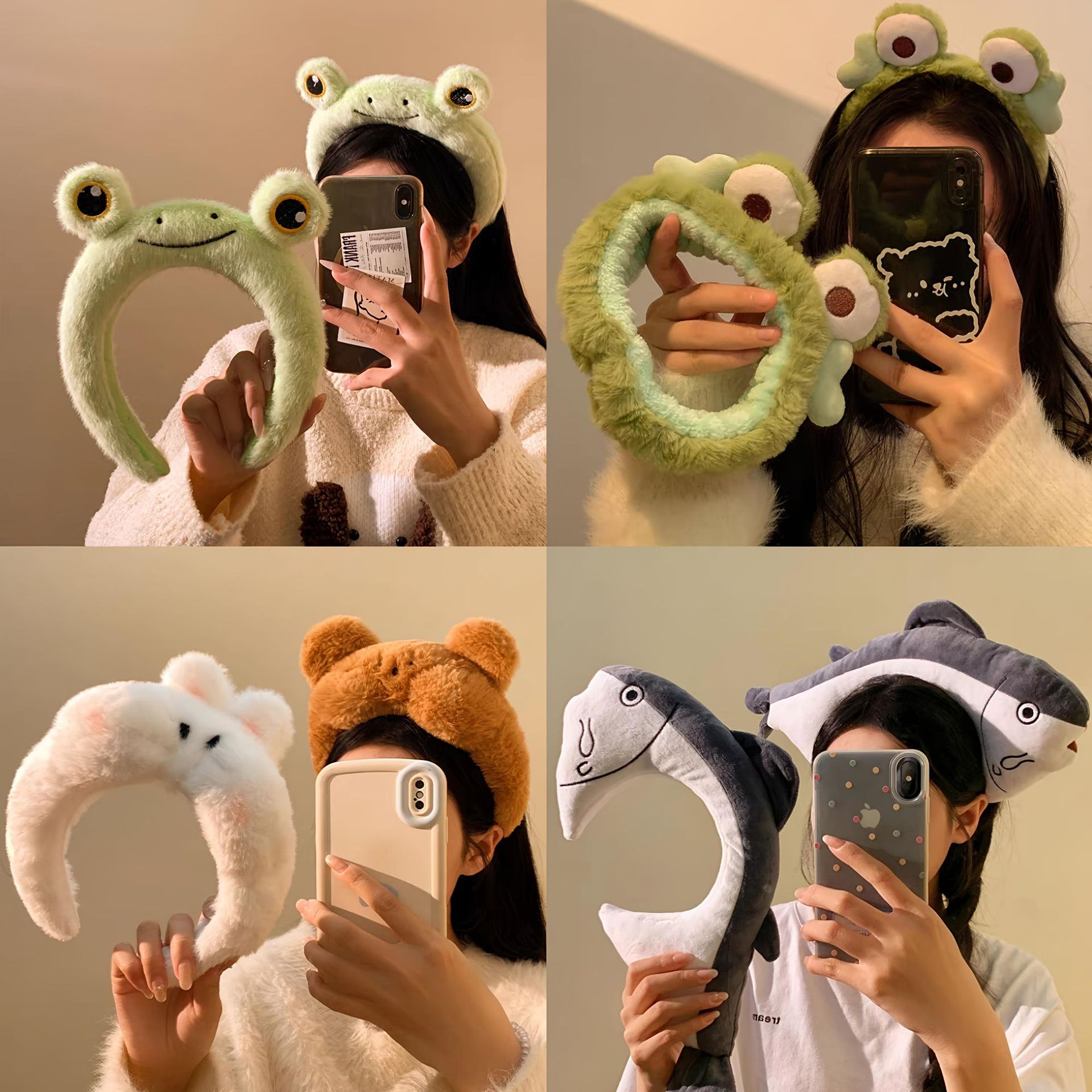 可爱动物青蛙搞怪卡通发箍超萌小猪发卡洗脸拍照成人儿童表演头饰