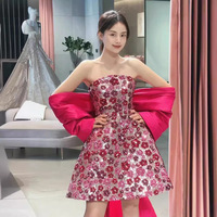 抹胸敬酒服2025新款小個子新娘輕奢甜美結(jié)婚宴會晚禮服裙短款