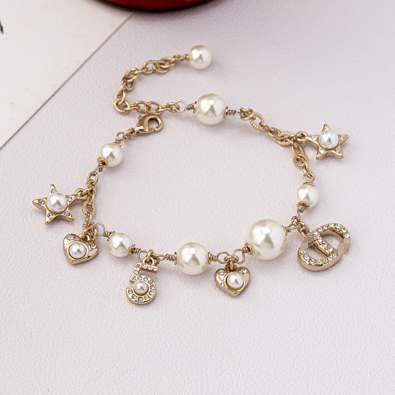 thumbnail for Xiaoxiang Cd Star Tassel Necklace New Model with Diamond-Encrusted Pearl Clavicle Chain for Women, Popular Light Luxury Letter Niche Sweater Chain