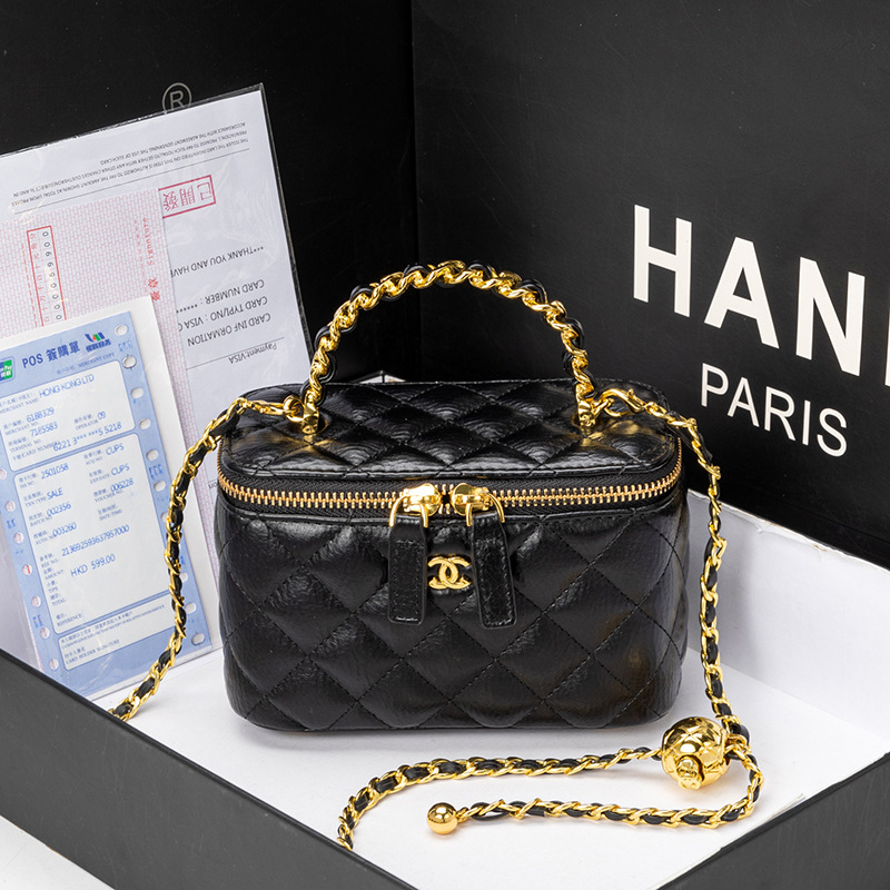 轻奢女士新款小香风菱格链条盒子包款女包时尚百搭肩斜挎包女包