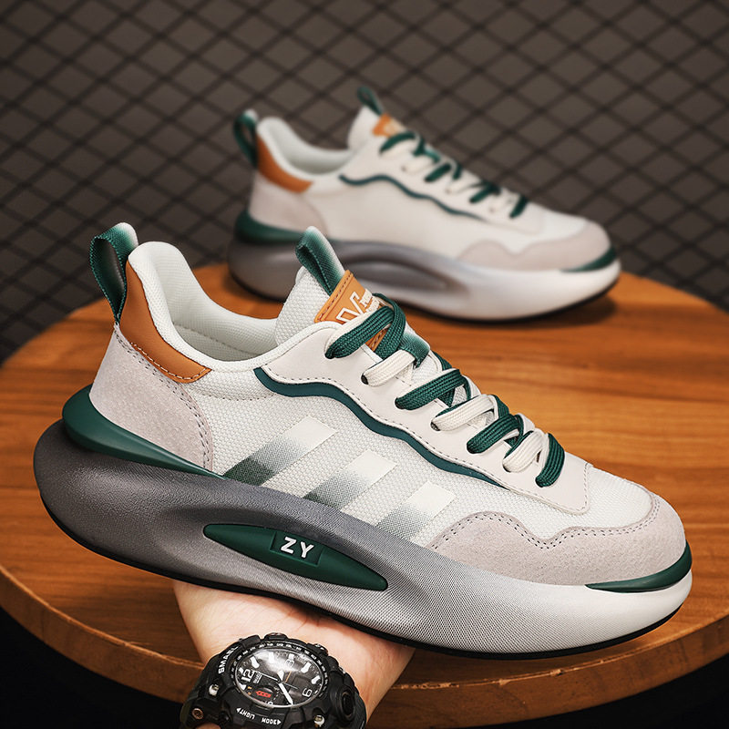 春款奥伦新款网面透气运动潮鞋子士个性百搭潮流厚底老爹鞋男鞋