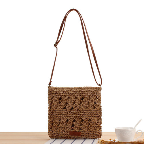 New hollow-out woven bag crossbody summer vacation beach bag