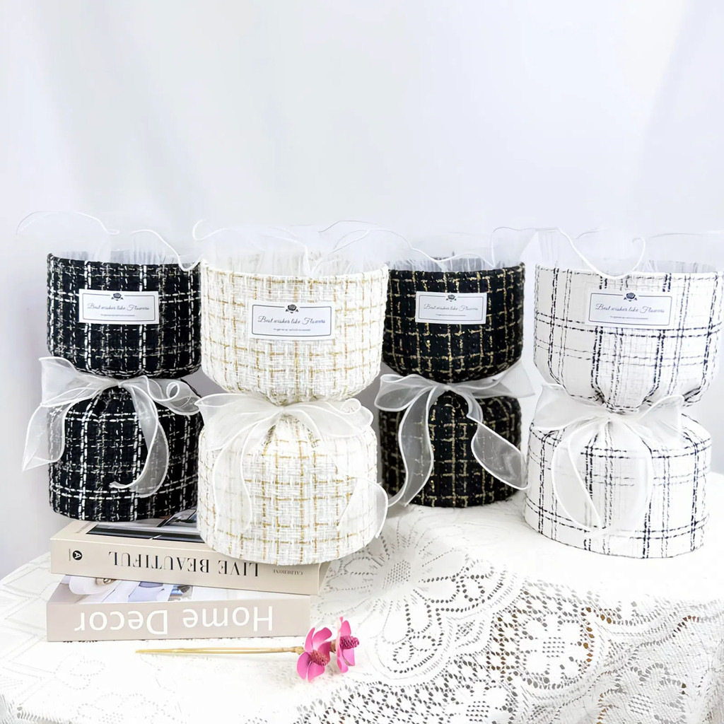 情人节小香风花束包装半成品花壳带花泥插鲜花零食棒棒糖DIY礼物