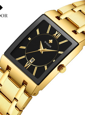 WWOOR8858 全自动非机械方形士钢带石英手表防水腕表