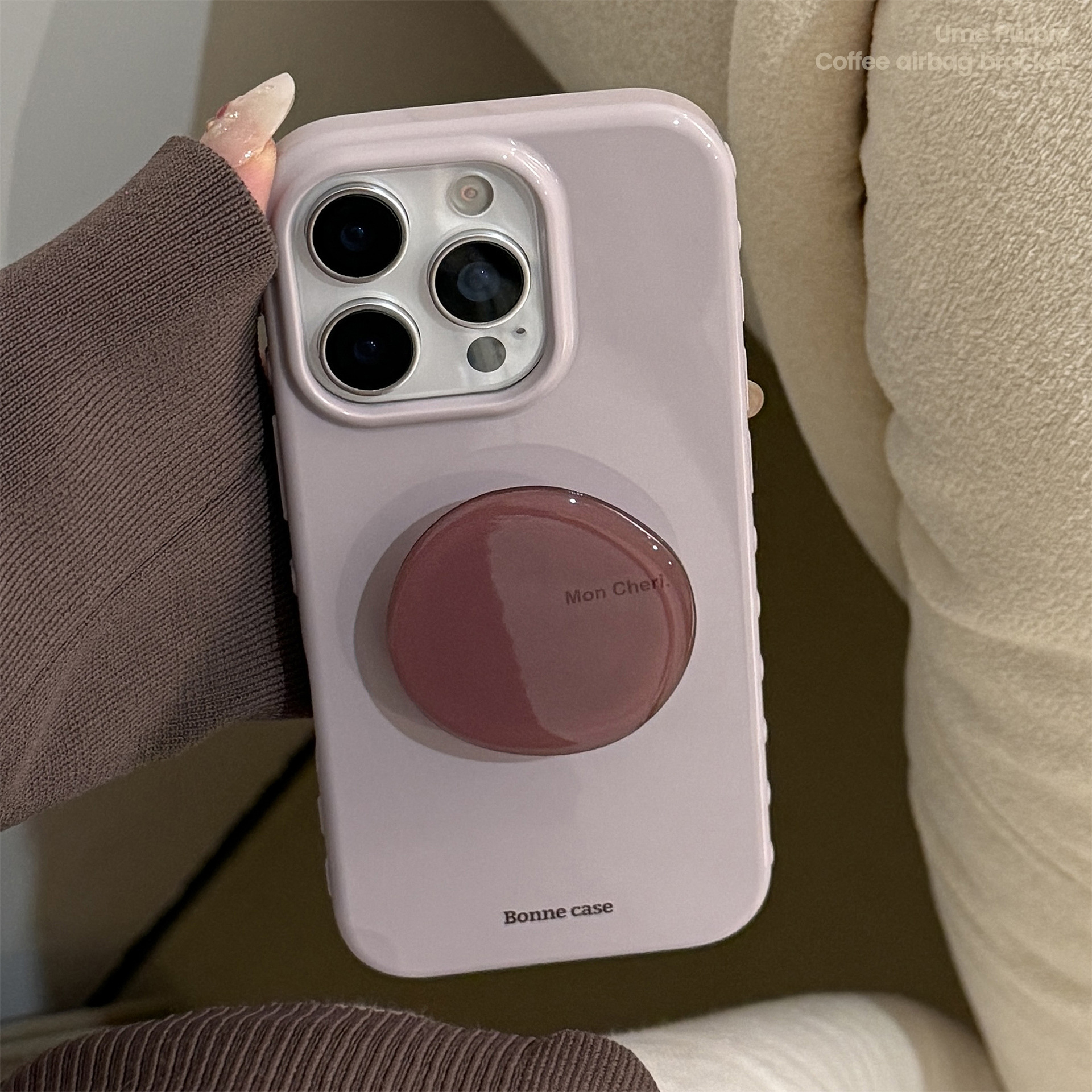 紫晶石支架苹果16手机壳iphone17promax适用12复古简约15全包13软