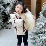 女童棉服冬装2025新款儿童加绒夹棉保暖外套洋气棉袄棉衣冬季，童装棉衣，祺妙童装