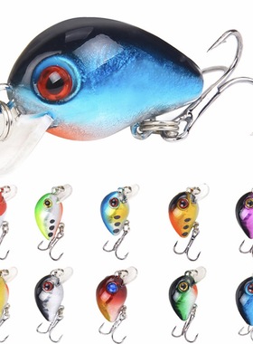 路亚饵米诺 水上游泳迷你摇滚3cm/1.6gABS仿真小胖鱼假饵硬饵鱼饵