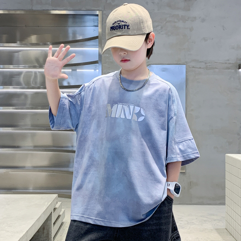 童装童短袖t恤夏装2025新款孩夏款上衣儿童纯棉夏季中大童潮t，童装T恤，祺妙童装