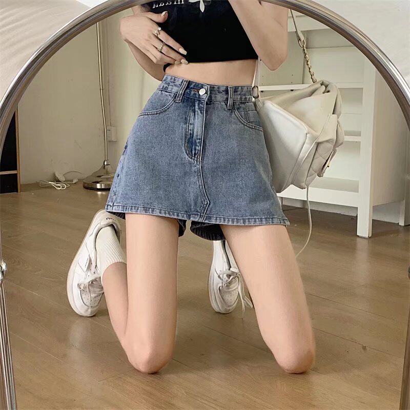 辣妹美式包臀裙夏季设计感半身裙腰显瘦牛仔短裙女大码女装裤裙