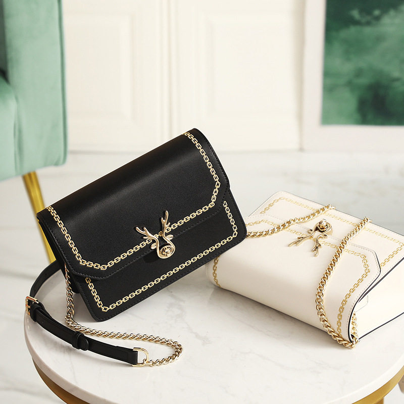 lalpina阿尔皮纳袋鼠女包新款牛皮链条包小方包肩包女士斜挎包包