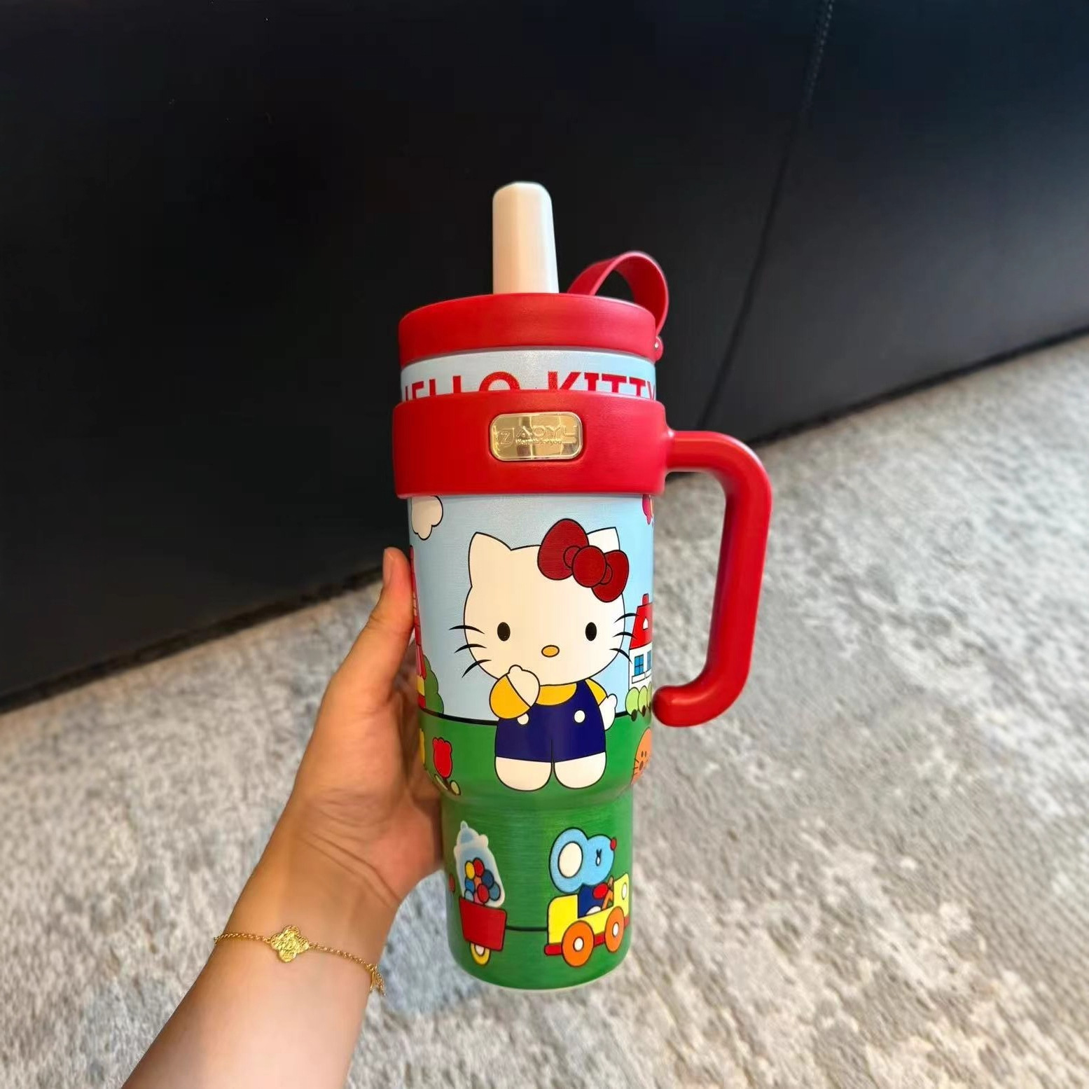 保温杯吸管水杯冰霸杯子带手柄杯