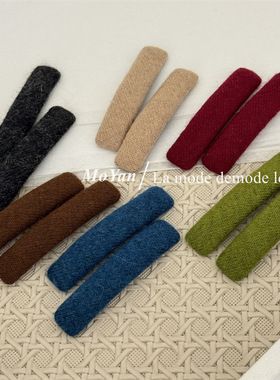 小清新彩色毛线针织BB夹前额刘海发夹女侧边夹后脑勺碎发夹子发卡