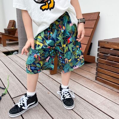清仓不退绵绸儿童防蚊裤束脚夏季睡裤宽松休闲遛弯短裤中裤五分裤
