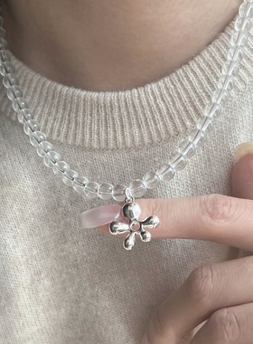 MilkyWay小花透明串珠项链韩系串珠锁骨链简约可爱甜美少女感配饰