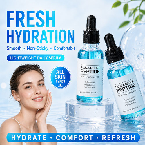跨境蓝铜胜肽精华液保湿抗皱面部精华Blue Copper Peptide Serum
