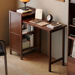 折叠书桌书柜一体家用小户型多功能电脑桌子工作台出租房简易餐桌