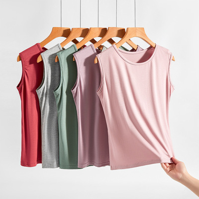 夏背心莫代尔中老年奶奶老人汗衫