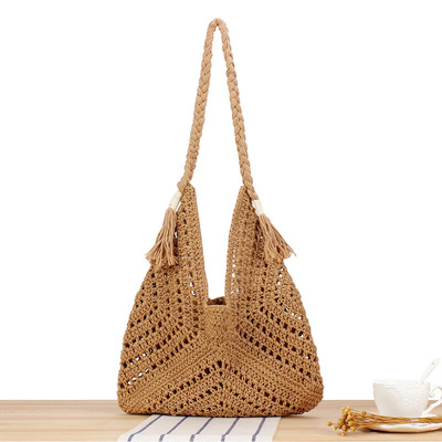 Hand-woven niche hollow-out triangle bag commuter shoulder