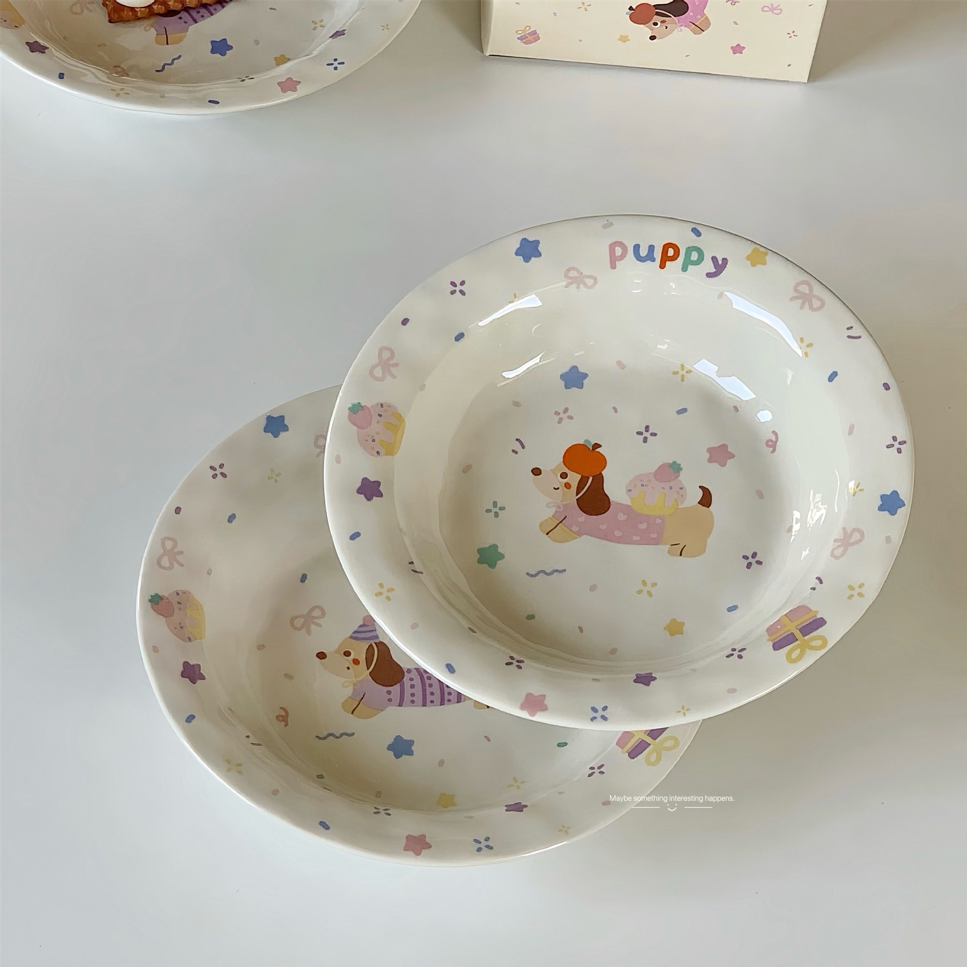 家用陶瓷盘子韩式ins高颜值深盘汤盘级感草帽盘沙拉盘轻食意面盘,餐饮具,盘,淘宝优惠券,粉丝福利购,淘宝优惠卷