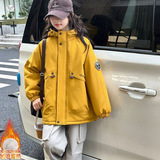 女童夹棉派克服棉服2025年冬季新款中大童休闲夹克衫外出保暖外套，童装棉衣，祺儿童装