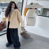 女童2025年冬季新款奶黄色龙须绒加绒大衣女大童户外连帽保暖毛呢，童装外套，祺儿童装