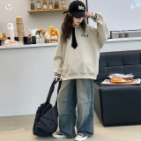 女童卫衣2025年秋季新款绣花长袖T恤中大童翻领打底衫春秋上衣潮，童装卫衣/绒衫，祺儿童装