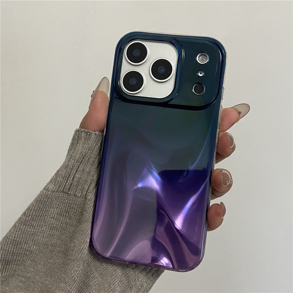 高级感双层晕染紫蓝适用iPhone14/13适用苹果17/16/15PROMAX简约