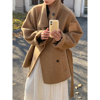 100羊毛大衣许妍韩系时尚外套