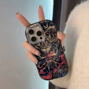 怒目金刚适用苹果16plus手机壳iPhone15Pro保护套14佛系17Pro级
