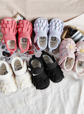 日单conoco夏款花边公主凉鞋软底宝宝鞋子鱼嘴女儿童鞋