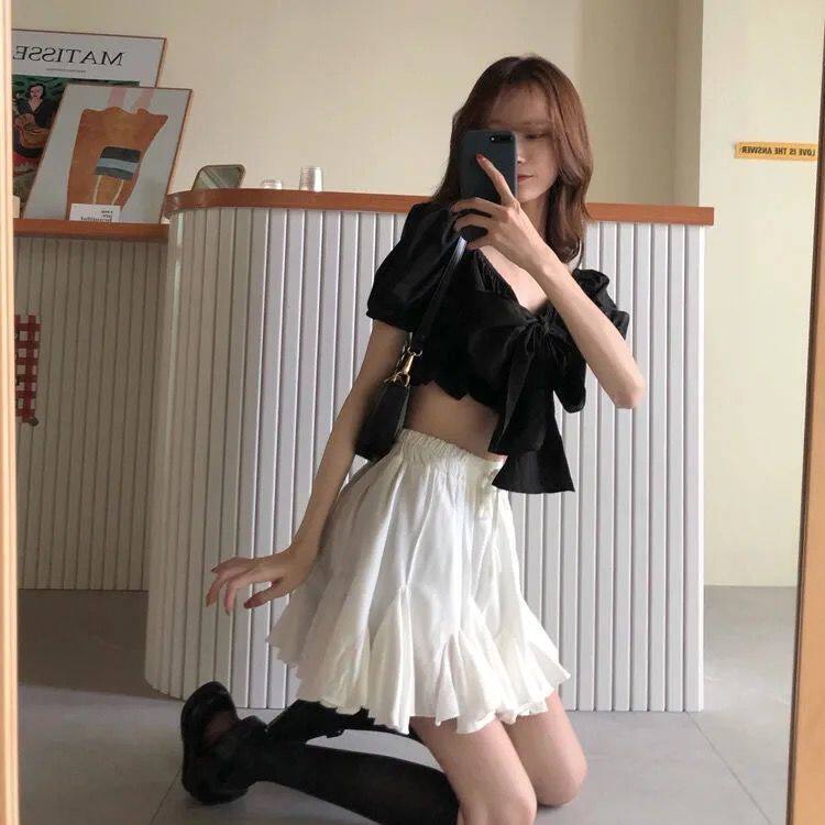 超仙ins显瘦蓬蓬A字裙女装龄短裙夏季韩版百搭腰学生半身裙子