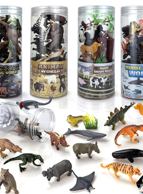 新款仿真实心野生动物海洋生物牧场动物套装微景观摆件儿童玩具