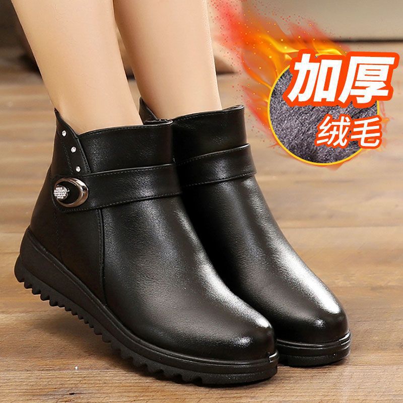 冬鞋子女保暖棉鞋女冬加绒女士加厚中老年妈妈女冬季防水