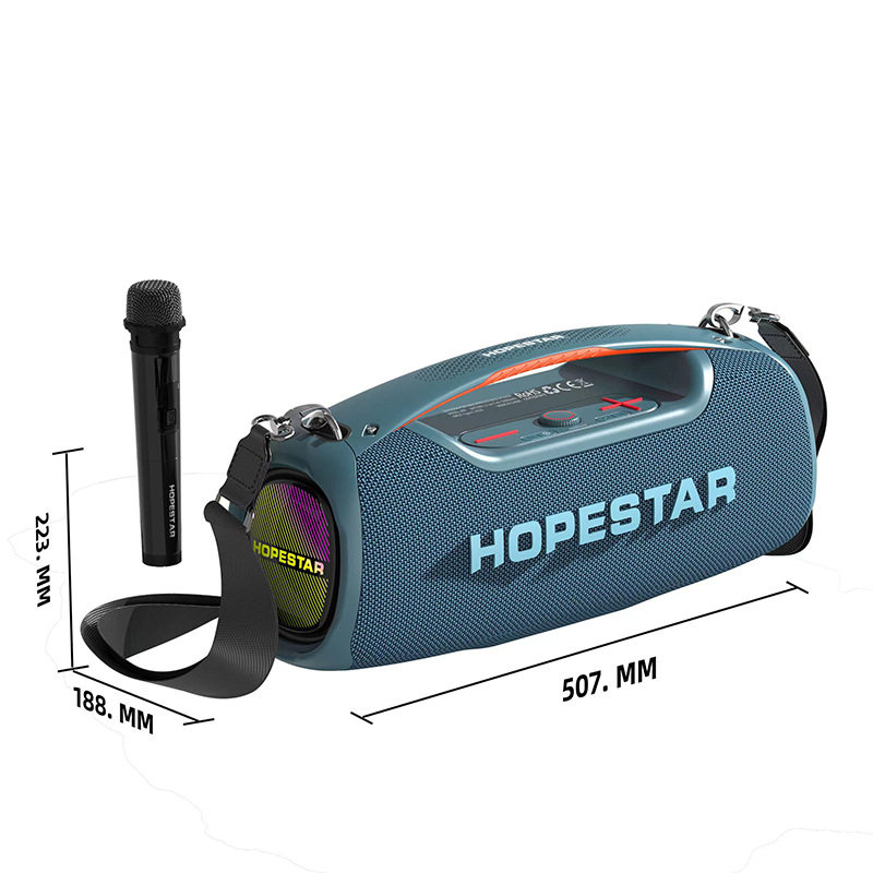 A60户外便携无线蓝牙音箱手提背带重低音炮100W配麦hopestar-a60