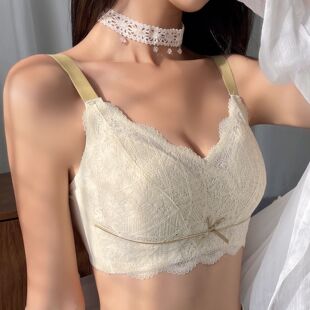 大胸显小薄款 全罩杯无钢圈内衣聚拢上托性感蕾丝收副乳调整型文胸