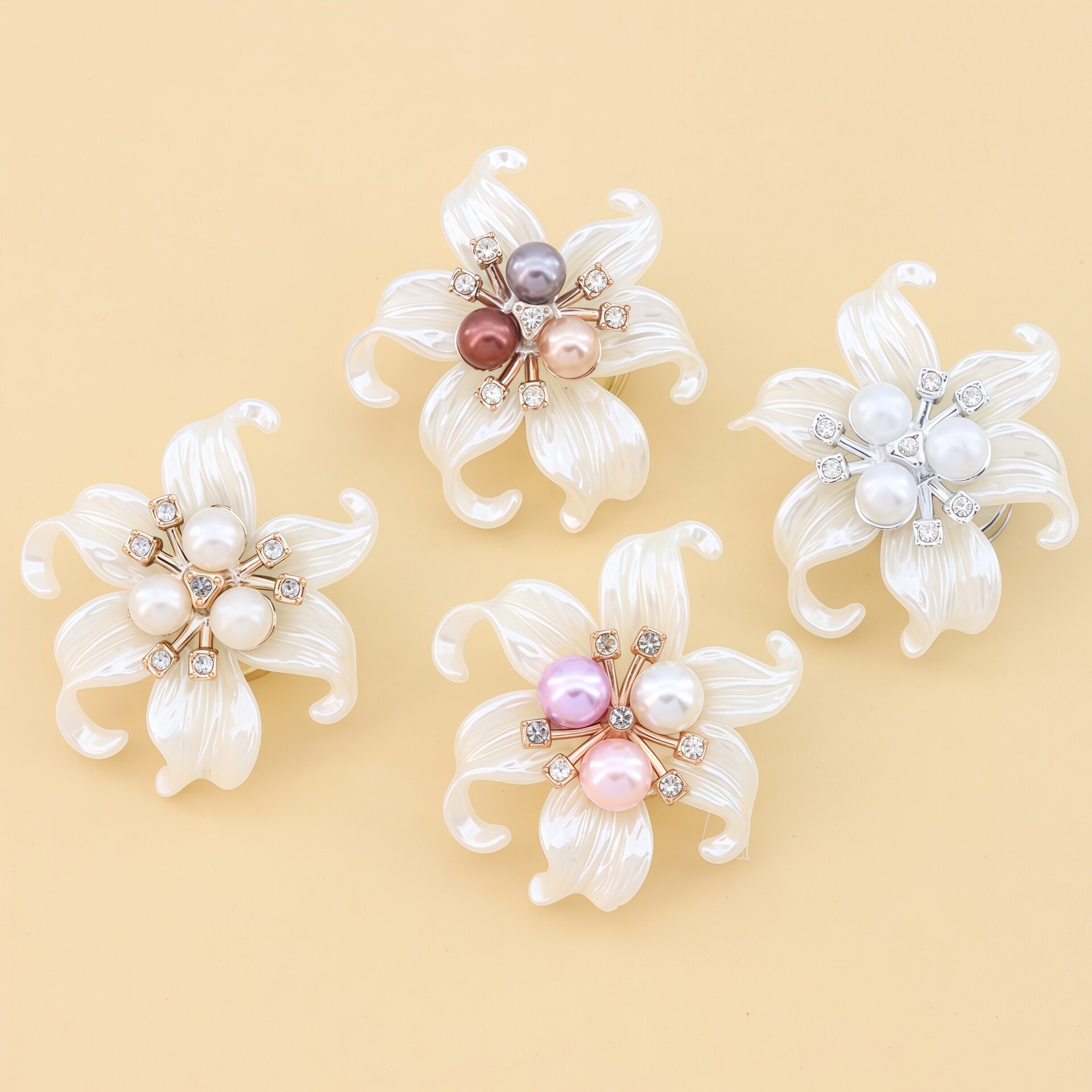 海星珍珠花卉袖扣Button Covers 衬衫西服礼服装饰扣胸前装饰按扣