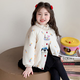 女童卡通加厚棉服冬季2025新款女洋气保暖冬装儿童超好看棉衣P77，童装棉衣，祺妙童装