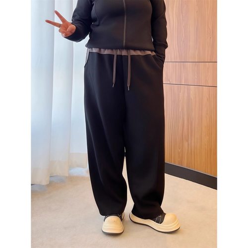 300斤超大码女宽松休闲卫裤显瘦