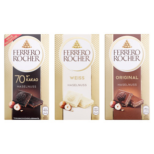 德国进口费/罗黑巧克力牛奶榛子碎夹心排块零食礼物休闲食品