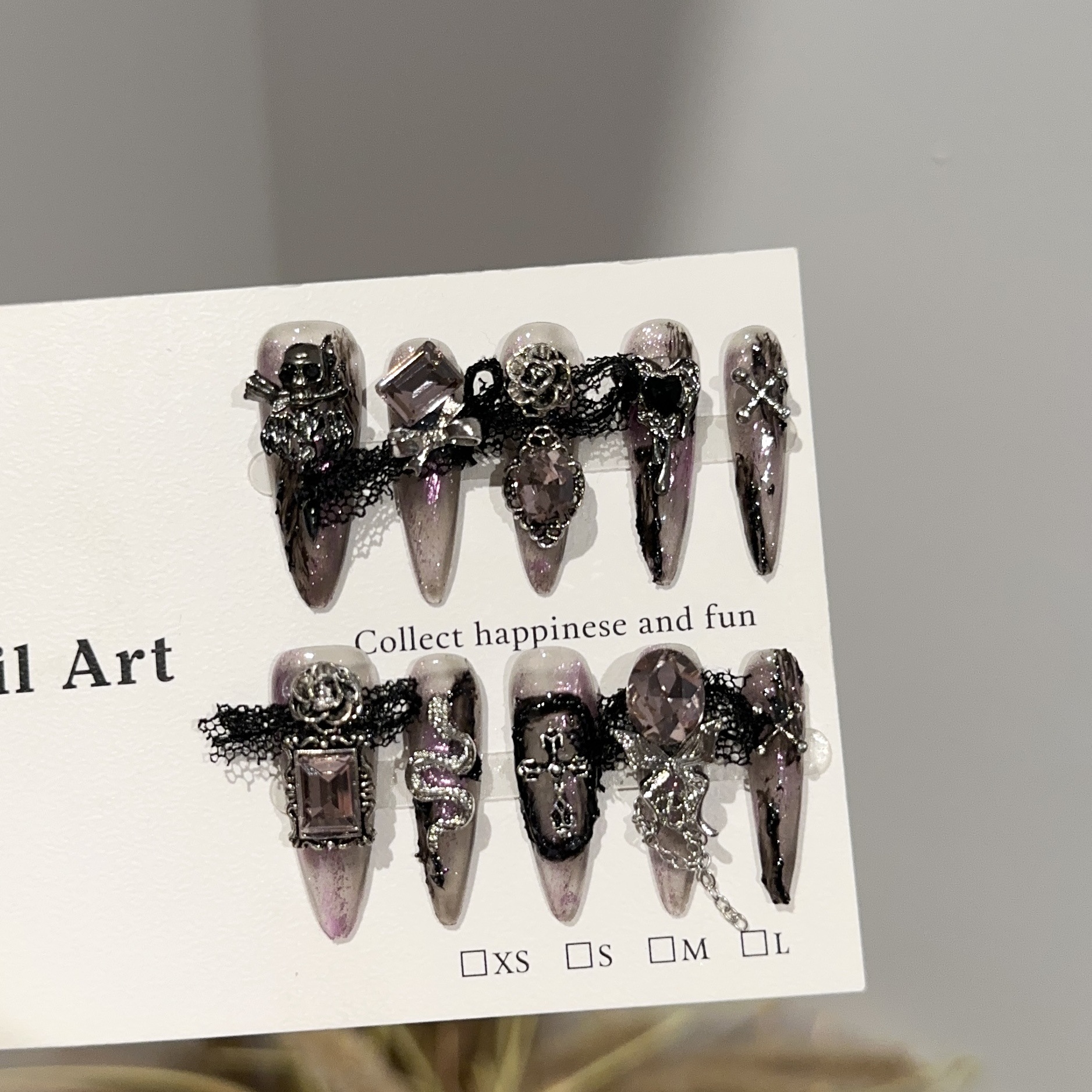 长甲紫哥特暗黑系手工穿戴甲