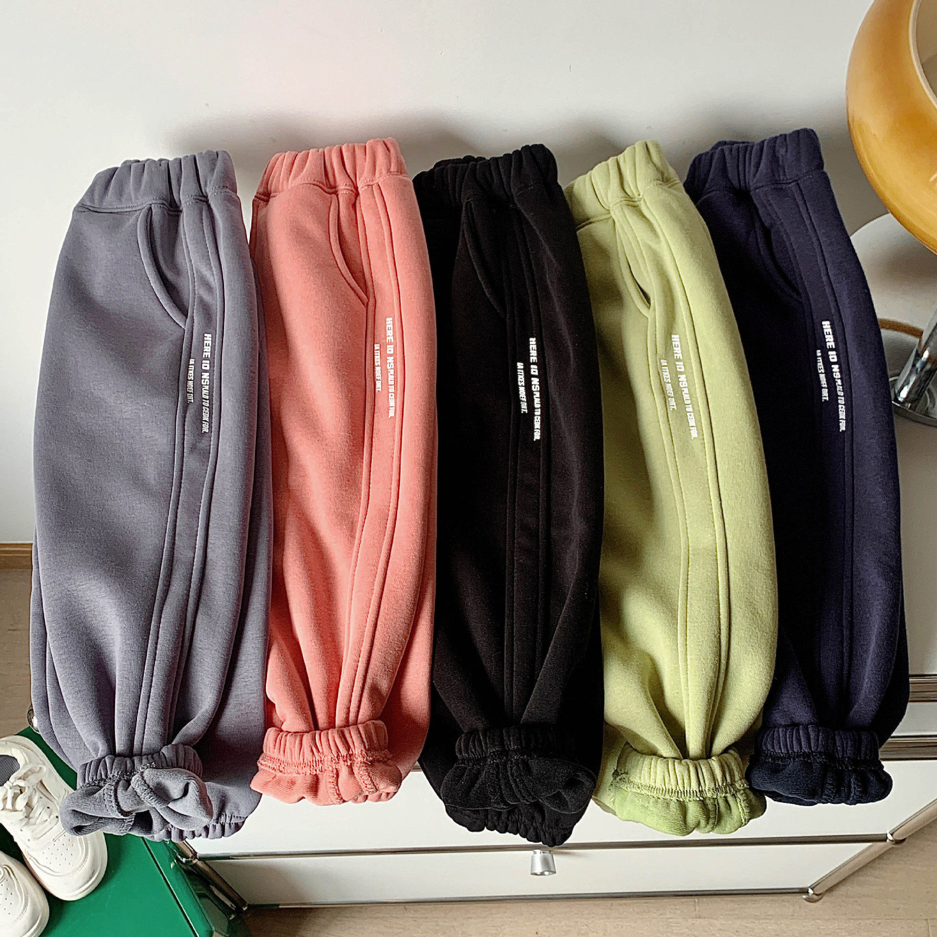 童女童春秋冬季加绒保暖长裤 中小童小孩外穿休闲宽松运动裤子