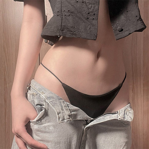 欧美性感火辣诱惑莫尔无痕纯棉腰丁字裤女跨境爆款蜜桃臀内裤